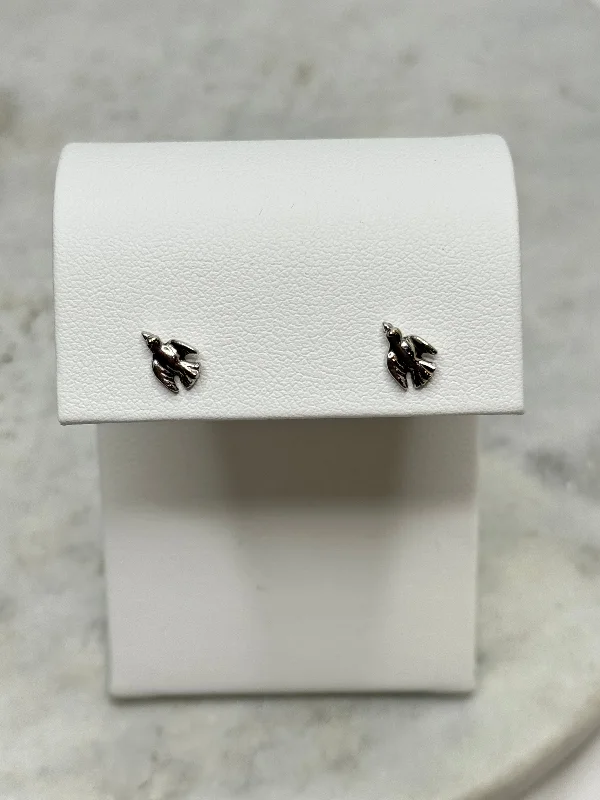 Ladies expansive wide earrings -Estate Collection - Silver Small Bird Earrings