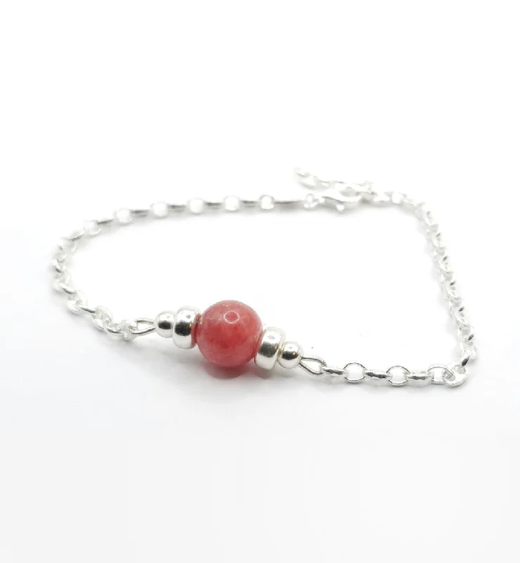 Ladies Bracelets Simple Shine-RHODOCHROSITE MINIMALIST BRACELET