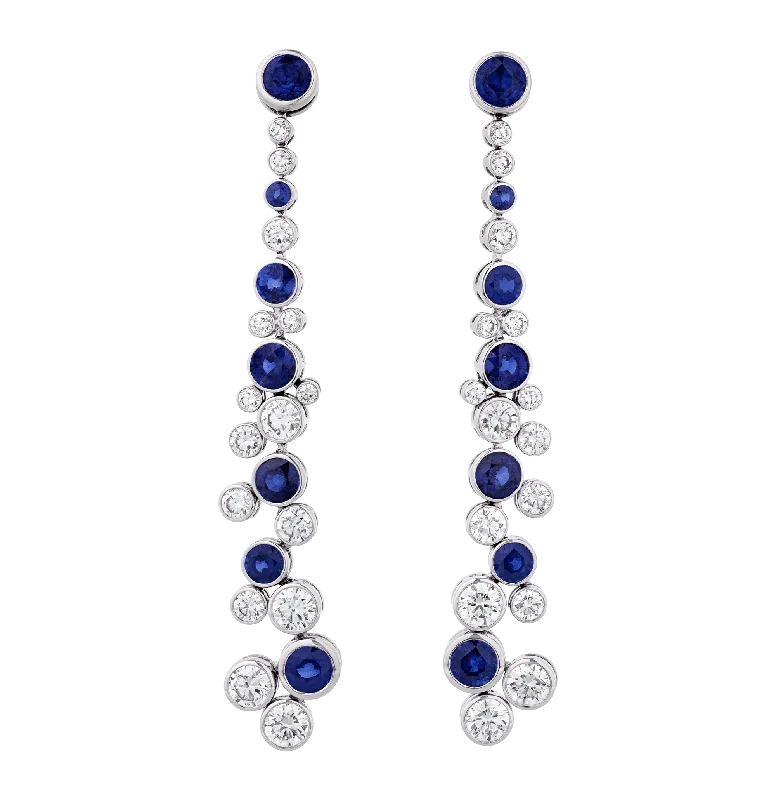 Ladies dazzling Swarovski earrings -Graff Sapphire and Diamond Earrings