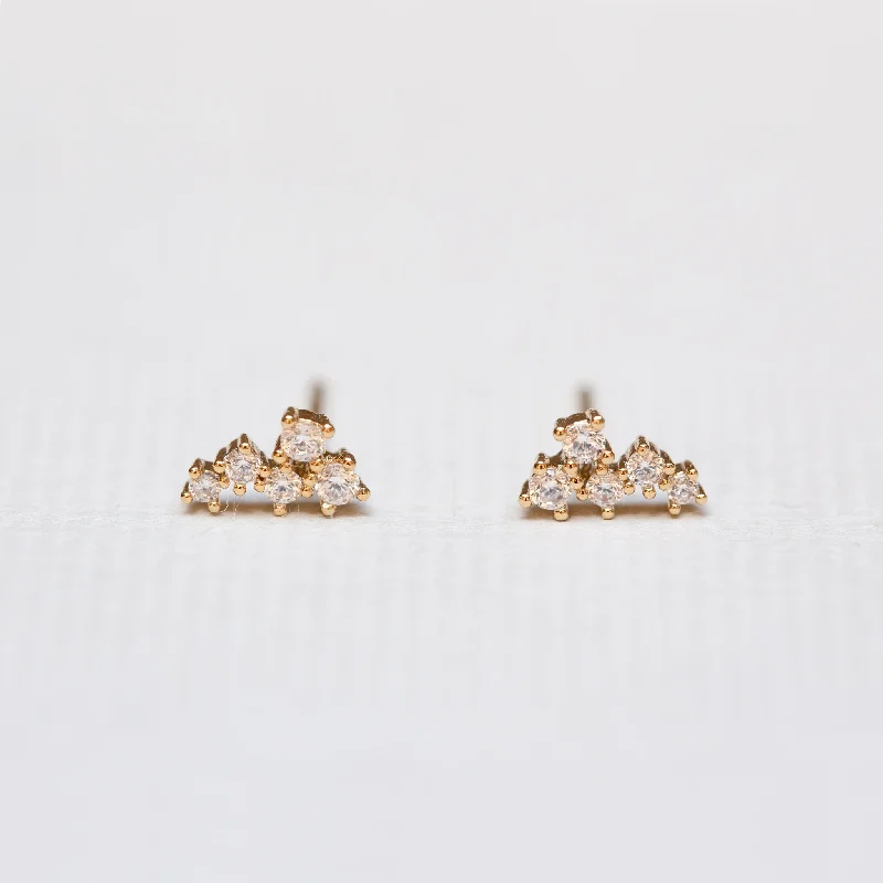 Ladies hexagon gleam earrings -Milkyway Stud Earrings